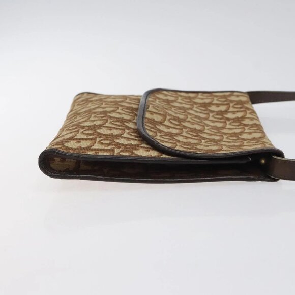 Christian Dior Trotter Canvas Shoulder Bag Brown Gold Auth - Picture 12 of 16